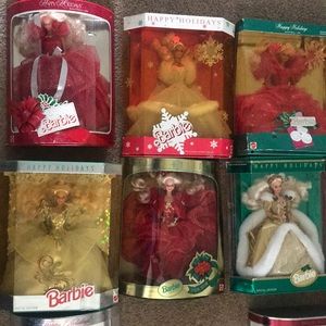 Mattel Holiday Barbie dolls